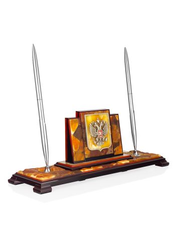 Natural amber desk pen holder, image , picture 4
