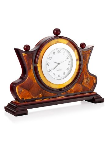 Natural amber desk set with an integrated clock, image , picture 5