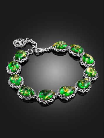 Bright Green Amber Bracelet, image , picture 2