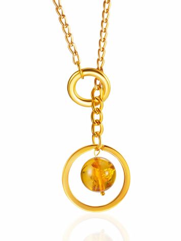Convertible chain necklace with an amber orb — your versatile all-in-one accessory, image 