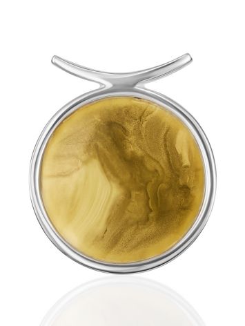 Palazzo greenish amber pendant in a classic round silhouette, image 