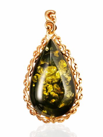 Bold Green Amber Pendant, image 
