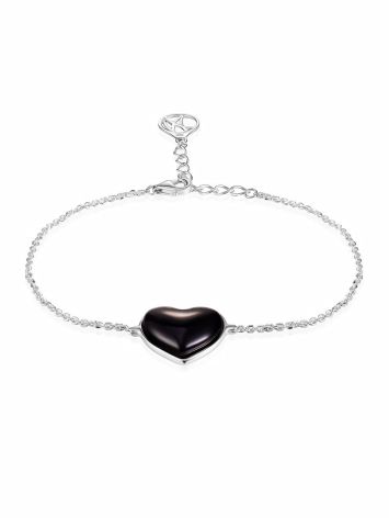 Chain Bracelet With Amber Heart, image 