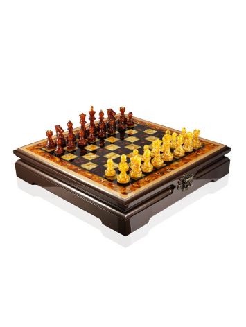Chess board box with a complete set of pieces and checkers, image 