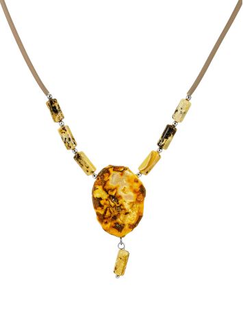Boho Chic Amber Necklace, image 