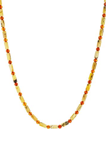 Mix Color Amber Beaded Necklace, image 