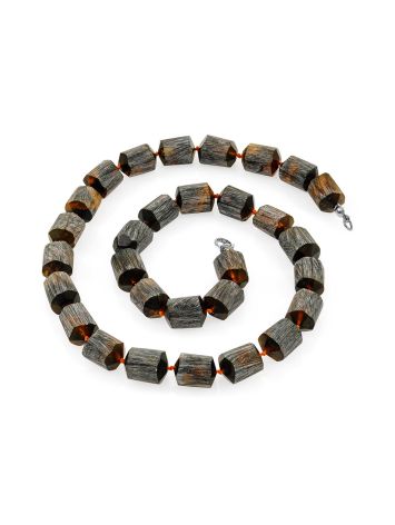 Exclusive cognac-black Baltic amber necklace, Length: 51, image , picture 3
