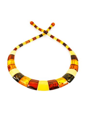 A vibrant "Egypt" necklace made of natural amber in various shades, Length: 41, image , picture 3