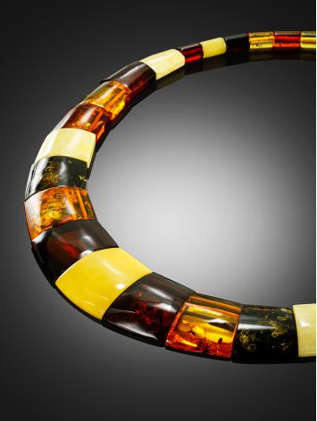 A vibrant "Egypt" necklace made of natural amber in various shades, Length: 41, image , picture 2