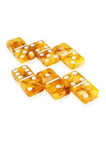 Handcrafted Amber & Wood Domino Set (Box and Tiles), image , picture 4