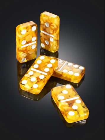 Handcrafted Amber & Wood Domino Set (Box and Tiles), image , picture 5