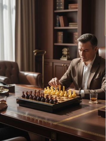 Exquisite 2-in-1 game set featuring a wooden and amber chessboard, matching chess pieces, and checkers, image , picture 6