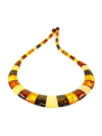 Stylish Flat Natural Amber Necklace "Egypt", Length: 43, image , picture 3