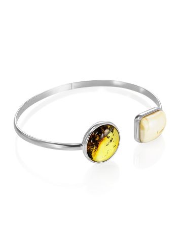 Exclusive silver bracelet with natural amber “Bella Terra”, Length: 18, image , picture 3