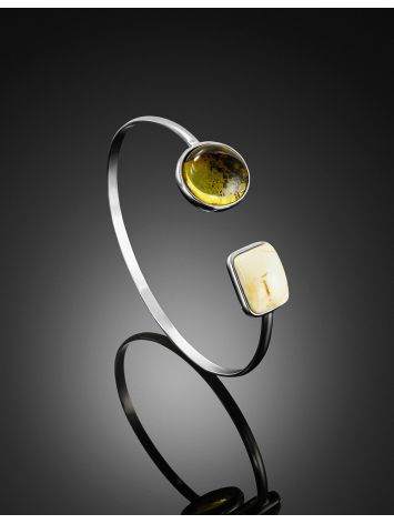 Exclusive silver bracelet with natural amber “Bella Terra”, Length: 18, image , picture 2