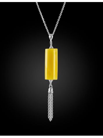 Изысканное колье-цепочка с оригинальной подвеской из янтаря, Length: 47, image , picture 3