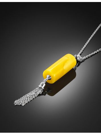 Изысканное колье-цепочка с оригинальной подвеской из янтаря, Length: 47, image , picture 2