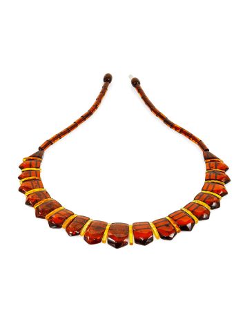 A deep cherry-colored amber flat necklace "Cleopatra", Length: 46.5, image , picture 3