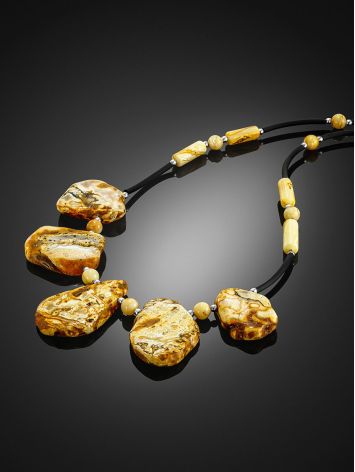 Stylish Five Stone Amber Necklace, image , picture 2