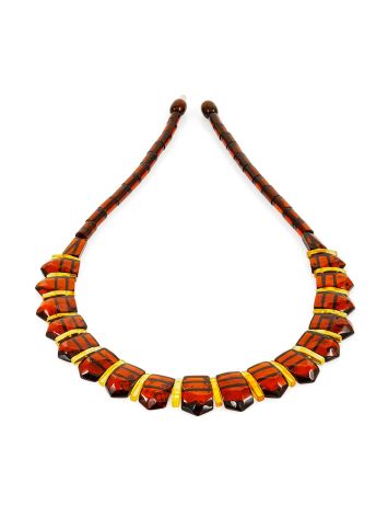 Elegant flat necklace made of natural cherry amber "Cleopatra", Length: 44.5, image , picture 3