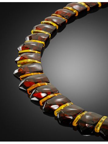 Elegant flat necklace made of natural cherry amber "Cleopatra", Length: 44.5, image , picture 2