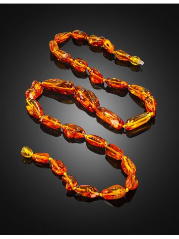 Stylish Baltic Cognac Amber Necklace, Length: 57, image , picture 2