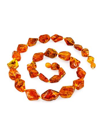 Unique beads made from cognac-colored pieces of natural amber, Length: 52.5, image , picture 3
