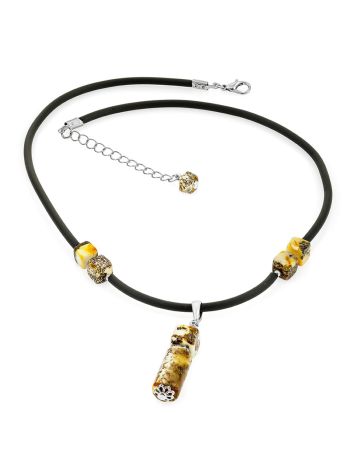 Artisan handmade necklace featuring natural amber, image , picture 4