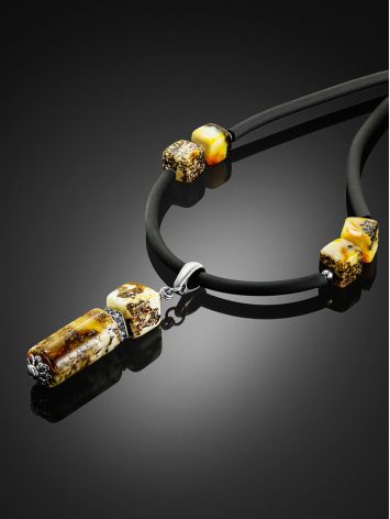 Artisan handmade necklace featuring natural amber, image , picture 2