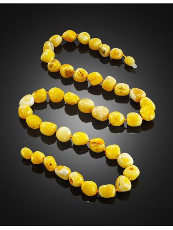 Vibrant "Olive" Honey Amber Beads, Length: 54, image , picture 2