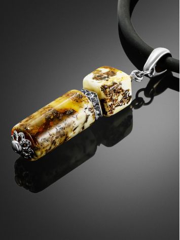 Artisan handmade necklace featuring natural amber, image , picture 3