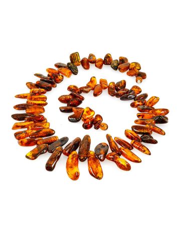 Handcrafted natural amber necklace "Sea Buckthorn", Length: 53, image , picture 3