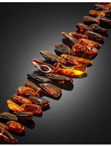 Handcrafted natural amber necklace "Sea Buckthorn", Length: 53, image , picture 2