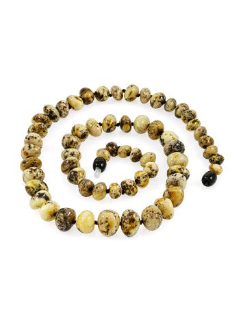 Variegated Natural Amber Beads "Variegated Pebbles", Length: 54.5, image , picture 3