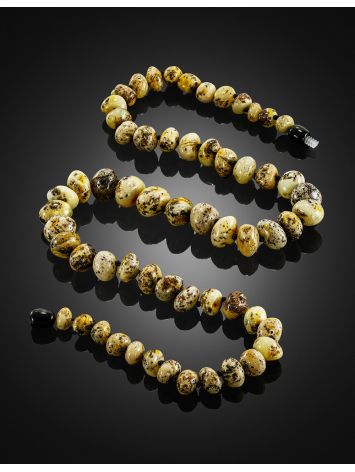 Variegated Natural Amber Beads "Variegated Pebbles", Length: 54.5, image , picture 2