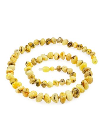 Natural Baltic Amber "Pebble Variegated" Beads, Length: 55, image , picture 3