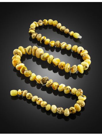 Natural Baltic Amber "Pebble Variegated" Beads, Length: 55, image , picture 2