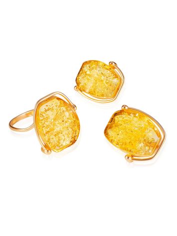 Bright “Fiji” earrings with cherry amber, image , picture 3