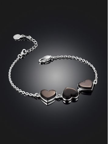 Romantic bracelet with natural amber “Heart”, image , picture 2