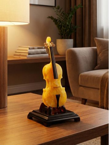 Handcrafted Amber Cello Figurine, image , picture 5