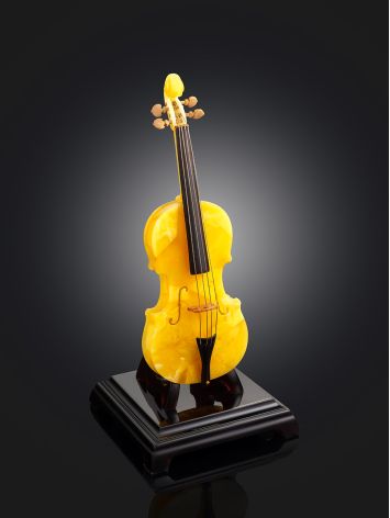 Handcrafted Amber Cello Figurine, image , picture 2