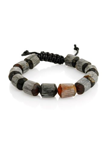 Braided Cord Bracelet with Natural Amber, Length: 19,5, image 