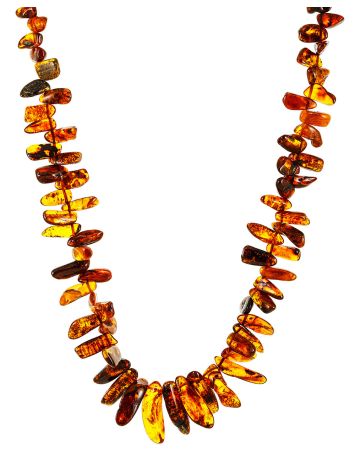 Handcrafted natural amber necklace "Sea Buckthorn", Length: 53, image 