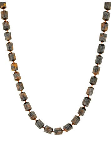 Exclusive cognac-black Baltic amber necklace, Length: 51, image 