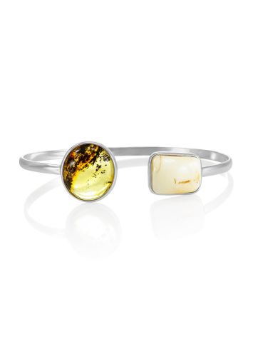 Exclusive silver bracelet with natural amber “Bella Terra”, Length: 18, image 