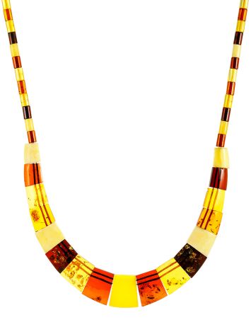 A vibrant "Egypt" necklace made of natural amber in various shades, Length: 41, image 