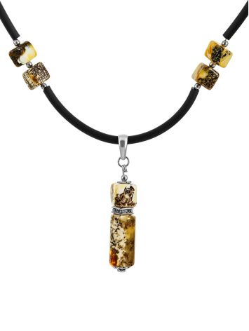Artisan handmade necklace featuring natural amber, image 