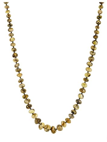 Variegated Natural Amber Beads "Variegated Pebbles", Length: 54.5, image 