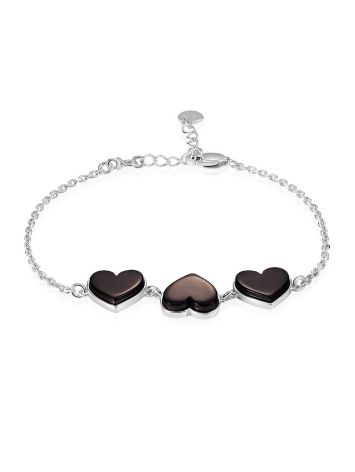 Romantic bracelet with natural amber “Heart”, image 