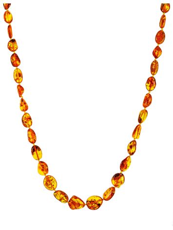 Stylish necklace made of natural Baltic amber, Length: 57.5, image 